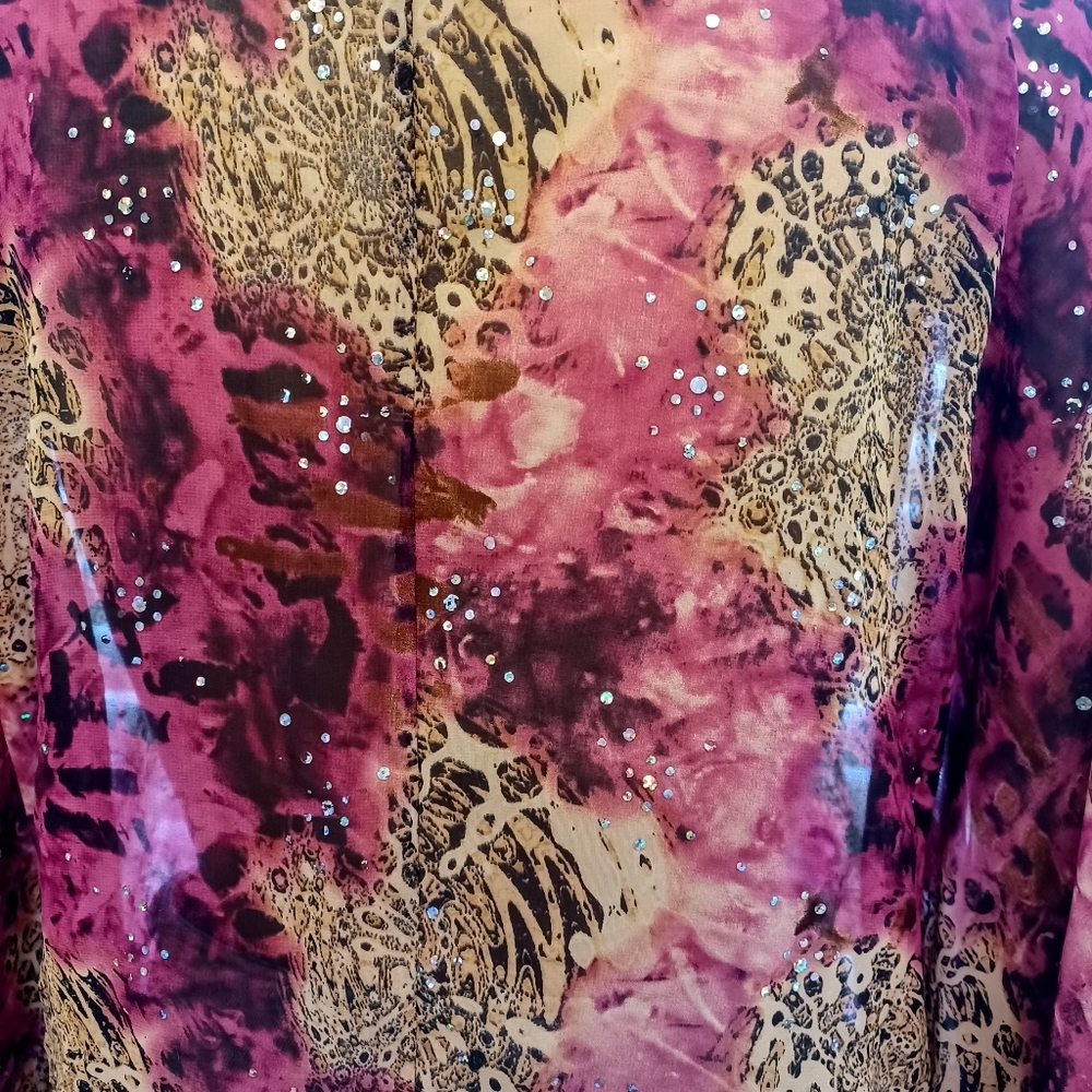 Jaipur Semi-sheer Cover-up Top - Size Medium - Picture 6 of 8